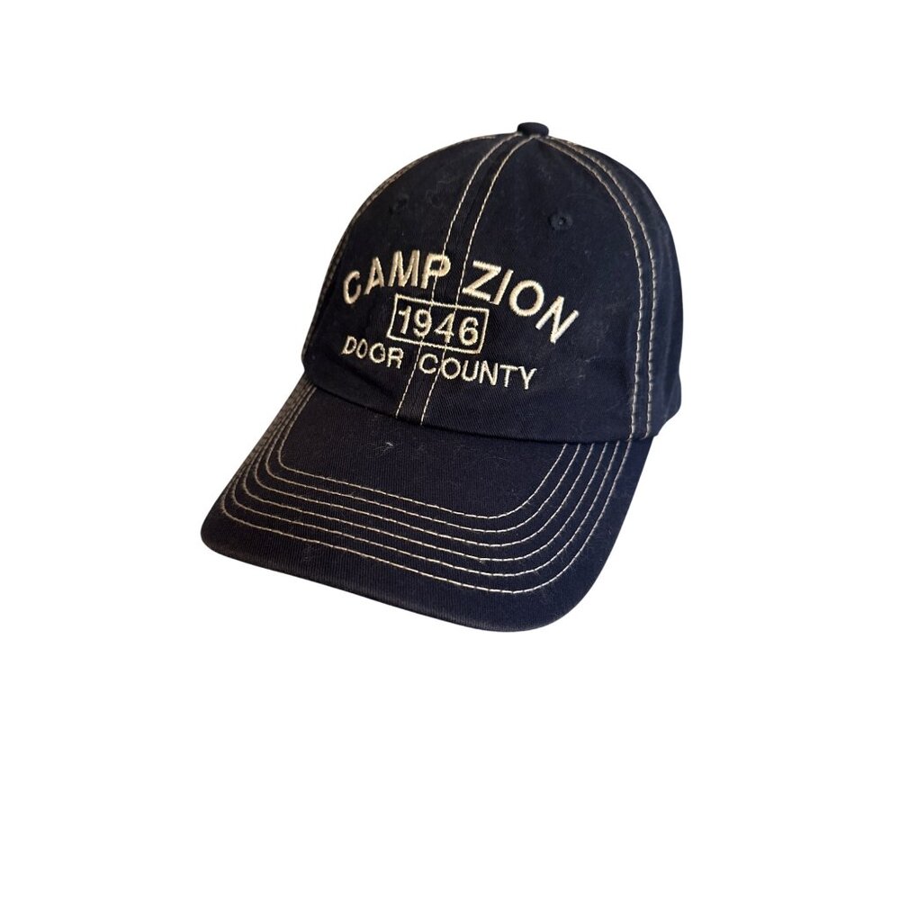 Camp Zion 1946 Door County Navy Blue Cotton Adjustable Baseball Cap